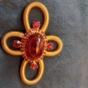 Rare Hobe Maltese Cross Vintage Brooch